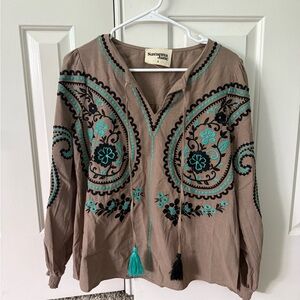 Savannah Jane Embroidered Boho Blouse